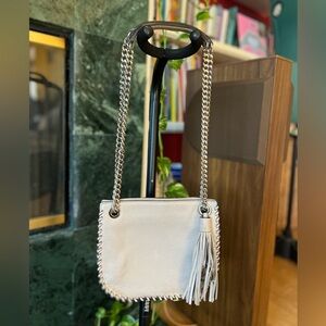 Michael Kors Chelsea Whipstitch Gray Pebbled Leather Convertible Crossbody - EUC